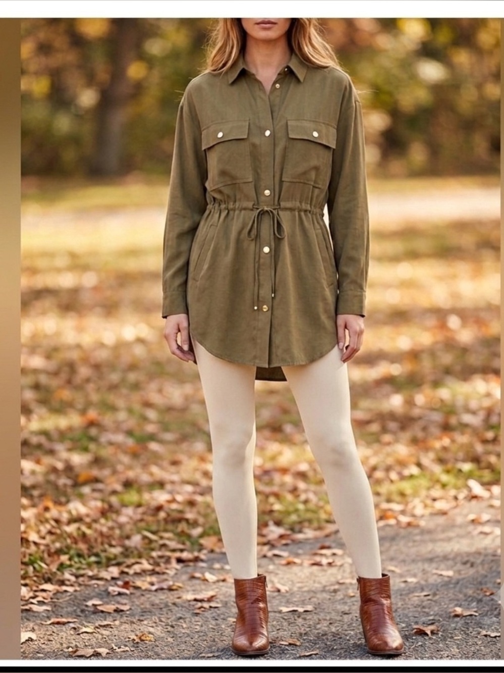 ZARA Women’s Kakhi Green / Olive Jacket Utility Dress